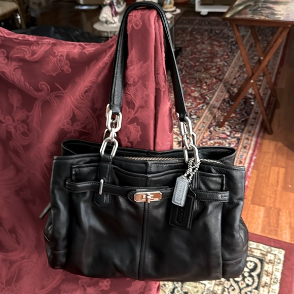 Coach Handbags - Coach Jayden Black Leather Carryall Handbag #17811  Jayden 13”x9.5”